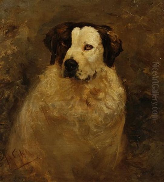 Portrait Of A Dog Oil Painting by Johannes Frederik Hulk the Elder