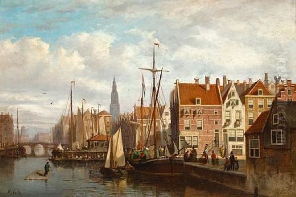 A View Of Amsterdam Oil Painting by Johannes Frederik Hulk the Elder