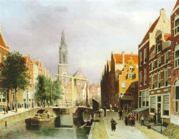 Amsterdam Oil Painting by Johannes Frederik Hulk the Elder