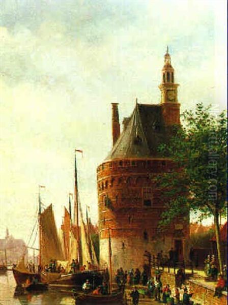 Motiv Aus Amsterdam Oil Painting by Johannes Frederik Hulk the Elder