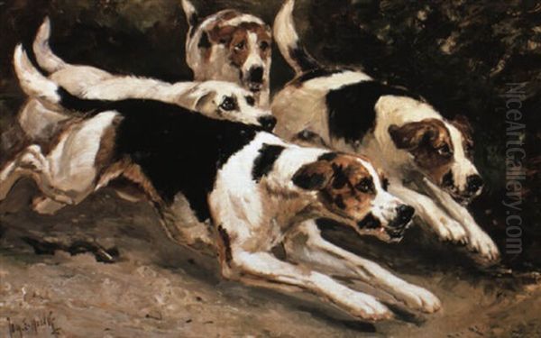 Full Cry, The Beaufort Hounds Oil Painting by Johannes Frederik Hulk the Elder