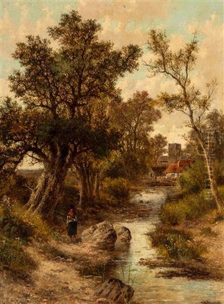 Abinger Near Dorking Surrey Oil Painting by Abraham Hulk the Younger