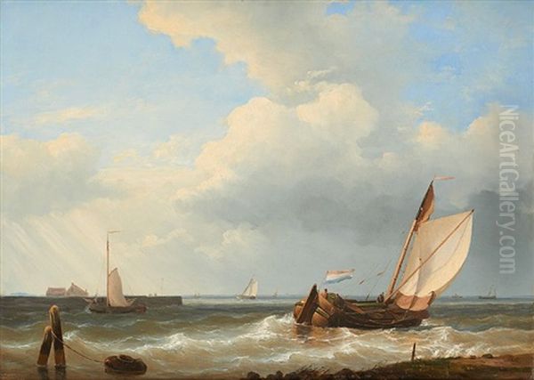 Le Depart Des Pecheurs Oil Painting by Abraham Hulk the Younger