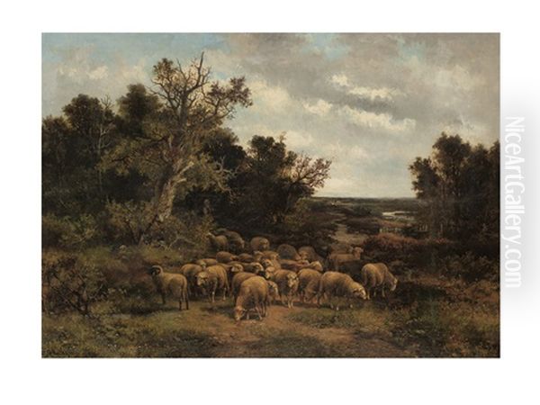 A Flock Of Sheep Oil Painting by Abraham Hulk the Younger