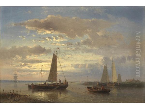 Sunset On The Estuary Oil Painting by Abraham Hulk the Younger