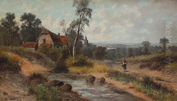 Near Shere (surrey) Oil Painting by Abraham Hulk the Younger