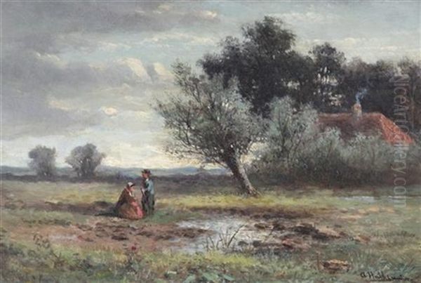 Near Abinger And Near Grishall (pair) Oil Painting by Abraham Hulk the Younger