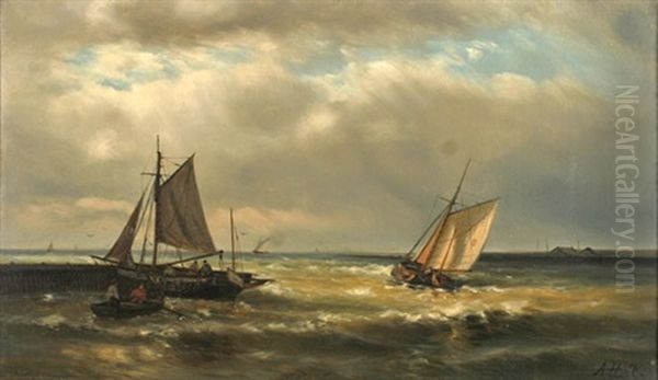 Fischerboote Nahe Der Kuste by Abraham Hulk the Younger