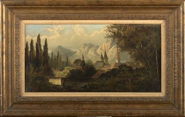 View Of A Mountain Village Oil Painting by Abraham Hulk the Younger