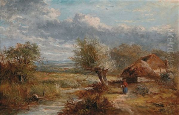 Sommerlandschaft Mit Bauernkaten An Einem Bach Oil Painting by Abraham Hulk the Younger