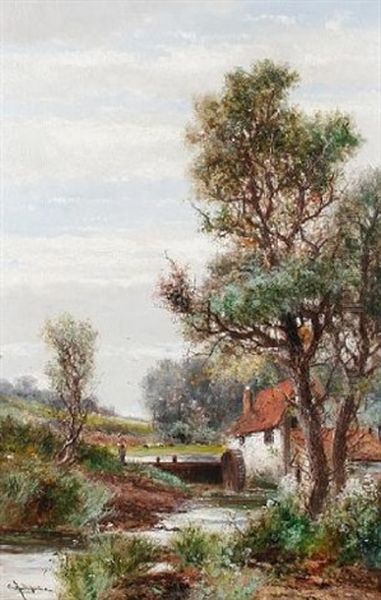 The Watermill Oil Painting by Abraham Hulk the Younger