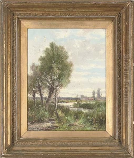 Beside The River's Edge Oil Painting by Abraham Hulk the Younger