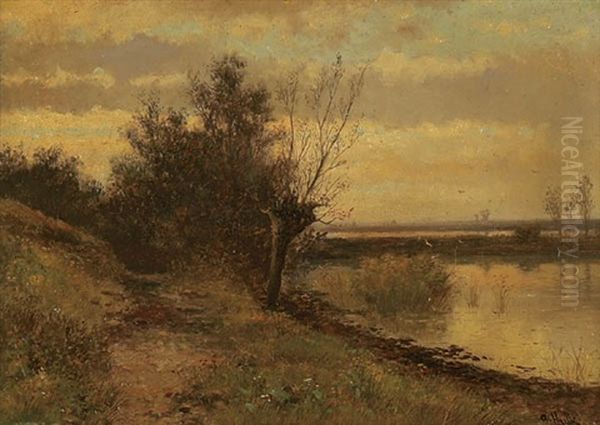 Twilight Landscape Oil Painting by Abraham Hulk the Younger