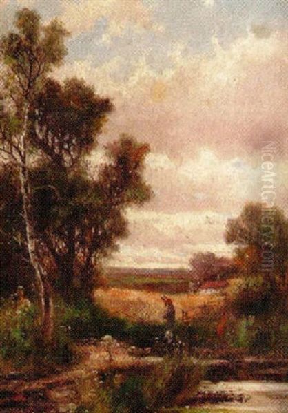 Country Landscapes With Peasant Girl by Abraham Hulk the Younger