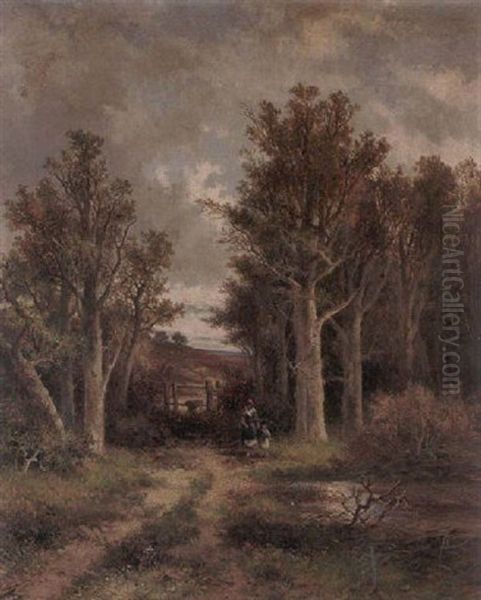 Near Albury, Surrey Oil Painting by Abraham Hulk the Younger