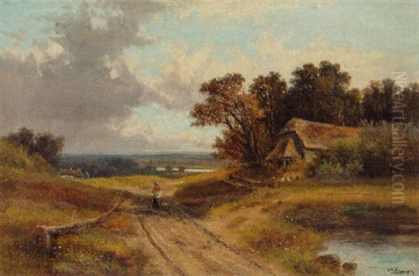 View Of Albury Heath, Surrey Oil Painting by Abraham Hulk the Younger