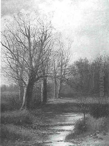 Trees By The Stream Oil Painting by Abraham Hulk the Younger