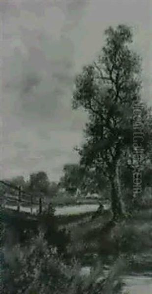 Autumn In Albury Park, Surrey;                              Abinger Mill Near Dorking Oil Painting by Abraham Hulk the Younger