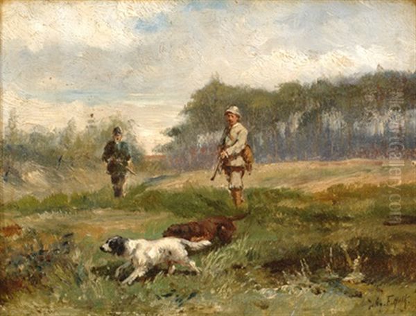 Hunting Scene Oil Painting by John Frederik Hulk the Younger