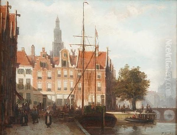 Amsterdam (pair) Oil Painting by John Frederik Hulk the Younger