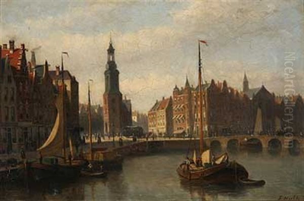 Der Munzturm Zu Amsterdam Oil Painting by John Frederik Hulk the Younger