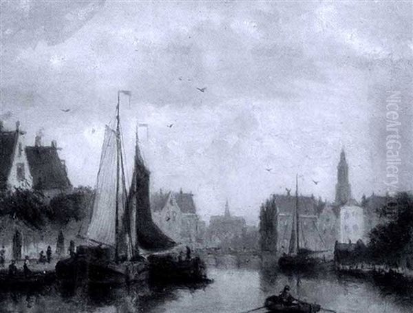 North Church, Amsterdam Oil Painting by John Frederik Hulk the Younger