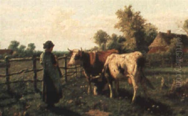 The Young Cowherd Oil Painting by William Frederick Hulk