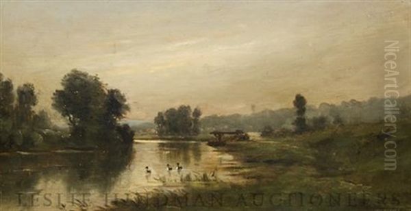 River With Ducks by William Hull