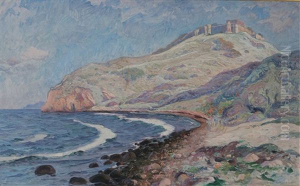 Hammershus Bornholm Oil Painting by Oscar Hullgren