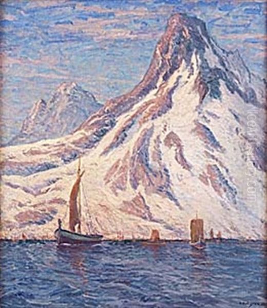 Fiskeflotta, Lofoten Oil Painting by Oscar Hullgren