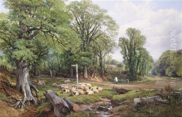 A Rest On The Drive Oil Painting by Frederick William Hulme