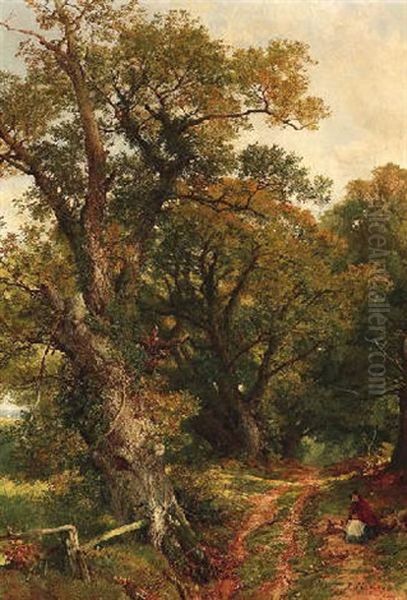 Rast Am Sommerlichen Waldweg Oil Painting by Frederick William Hulme