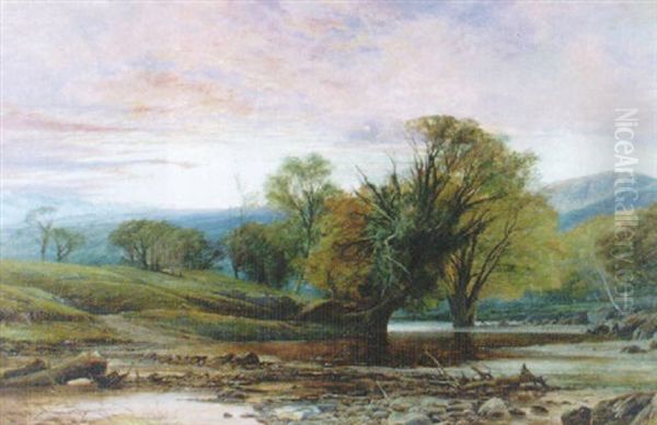 On A Welsh River Oil Painting by Frederick William Hulme