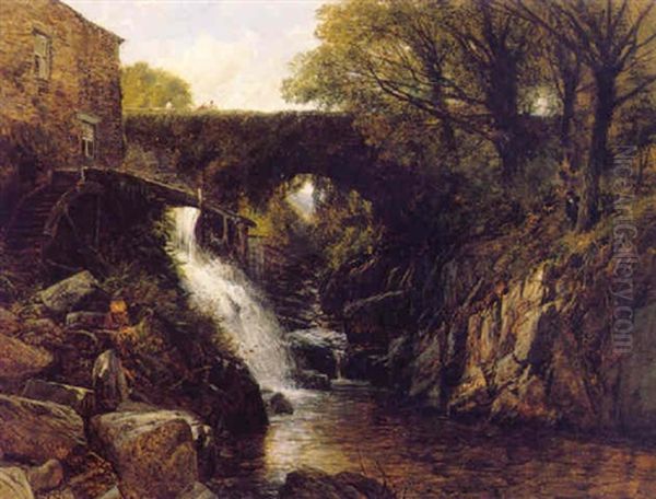 Pont Hoogan Mill Oil Painting by Frederick William Hulme