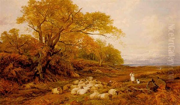 Watching The Flock Oil Painting by Frederick William Hulme