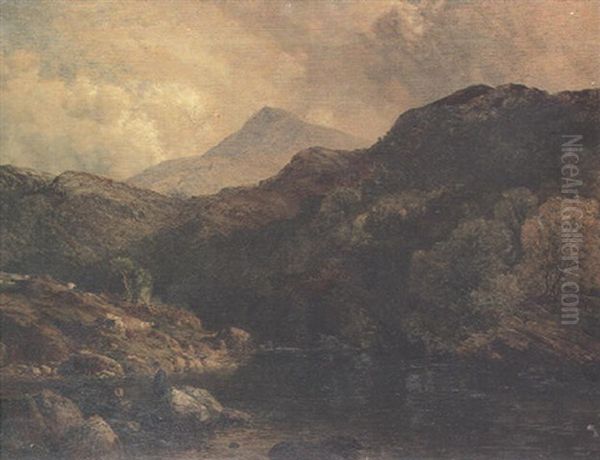 Moel Siabod, From Near Bryntych, North Wales Oil Painting by Frederick William Hulme