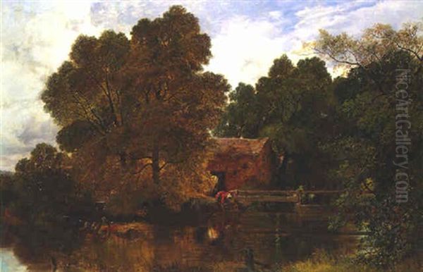 Fetching Water Oil Painting by Frederick William Hulme