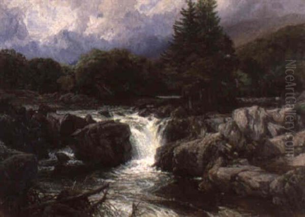 In A Welsh Valley Oil Painting by Frederick William Hulme