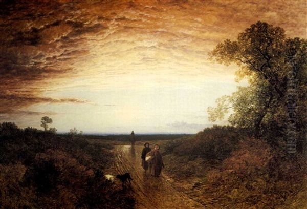 Evening, After Rain, Woking Common Oil Painting by Frederick William Hulme