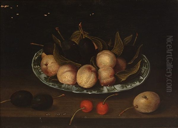 Still Life With Fruit On A Wanli Porcelain Dish by Jacob van Hulsdonck