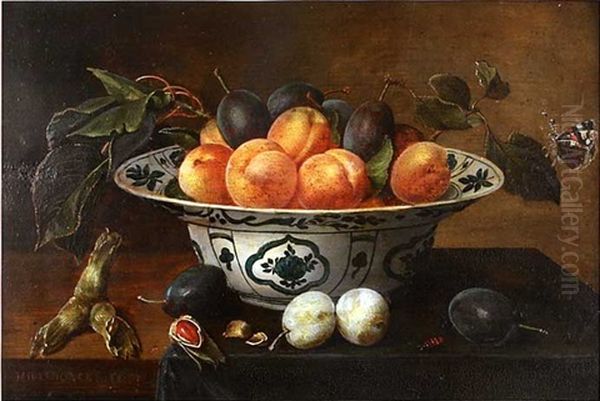 Nature Morte Aux Fruits Dans Une Corbeille Oil Painting by Jacob van Hulsdonck