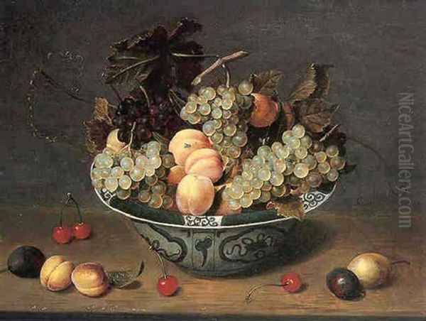 Nature Morte Aux Fruits Dans Une Coupe De Porcelaine Wang-li Oil Painting by Jacob van Hulsdonck