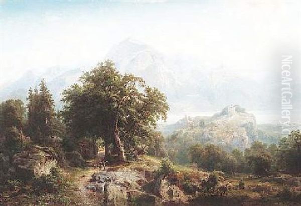 Blick Auf Den Vierwaldstatter See Oil Painting by Joseph Huelser