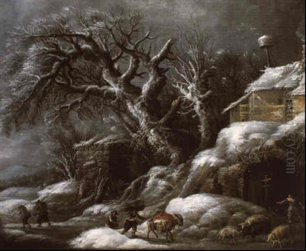 Paysage D'hiver Oil Painting by Pieter van der Hulst the Elder