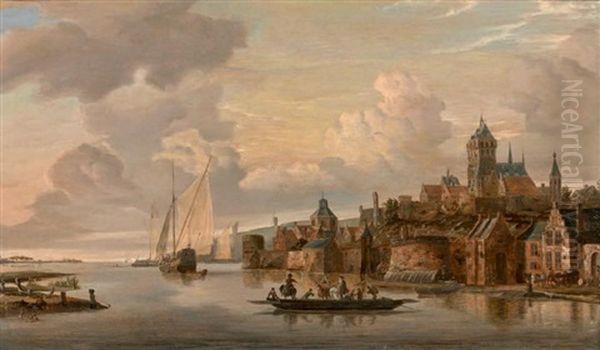 Vue De Nimegue Oil Painting by Frans de Hulst