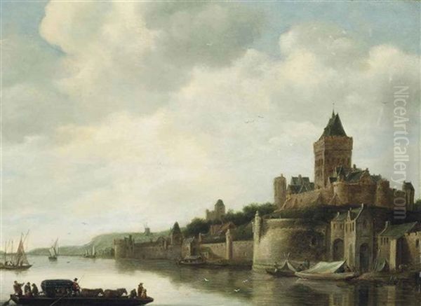 A View Of The Valkenhof, Nijmegen Oil Painting by Frans de Hulst