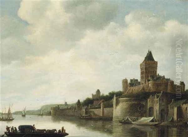 A View Of The Valkenhof, Nijmegen Oil Painting by Frans de Hulst