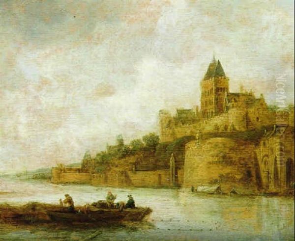 Blick Auf Den Valkhof In Nijmegen Oil Painting by Frans de Hulst