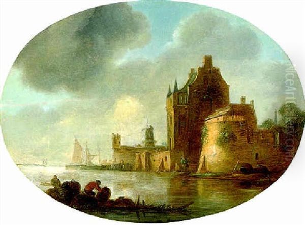 Wehrturm An Einem Kanal Oil Painting by Frans de Hulst