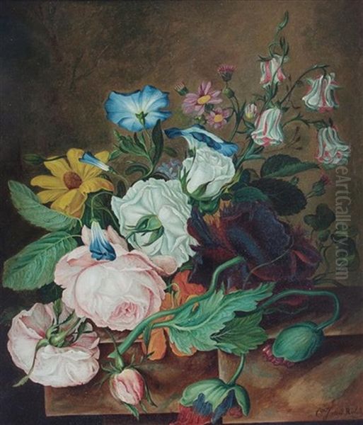 Still Life Oil Painting by Cornelis Johannes van Hulsteyn